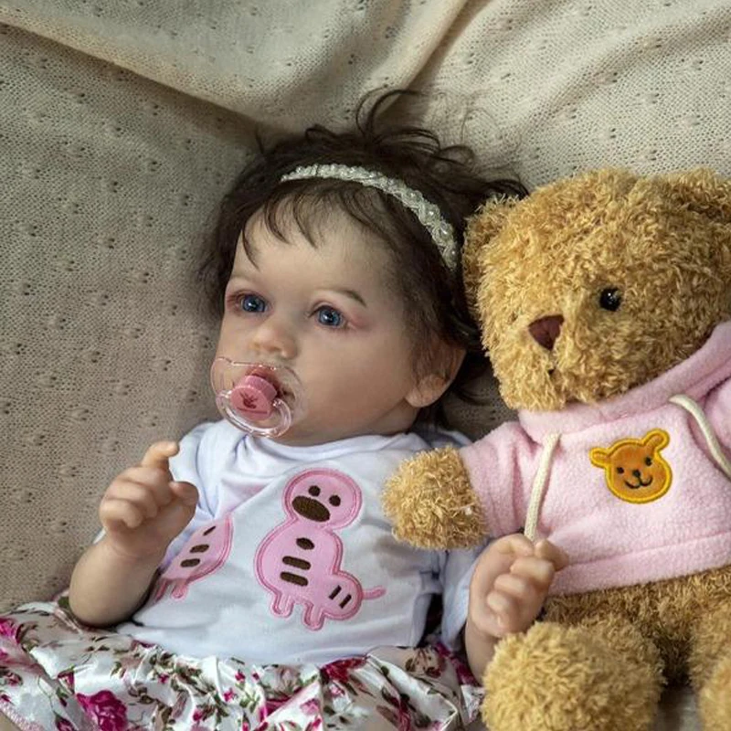 

55Cm High Quality Silicone Reborn Baby Doll Lifelike Kids Playmate Figure Toy For Girls Stuffed Bebe Doll