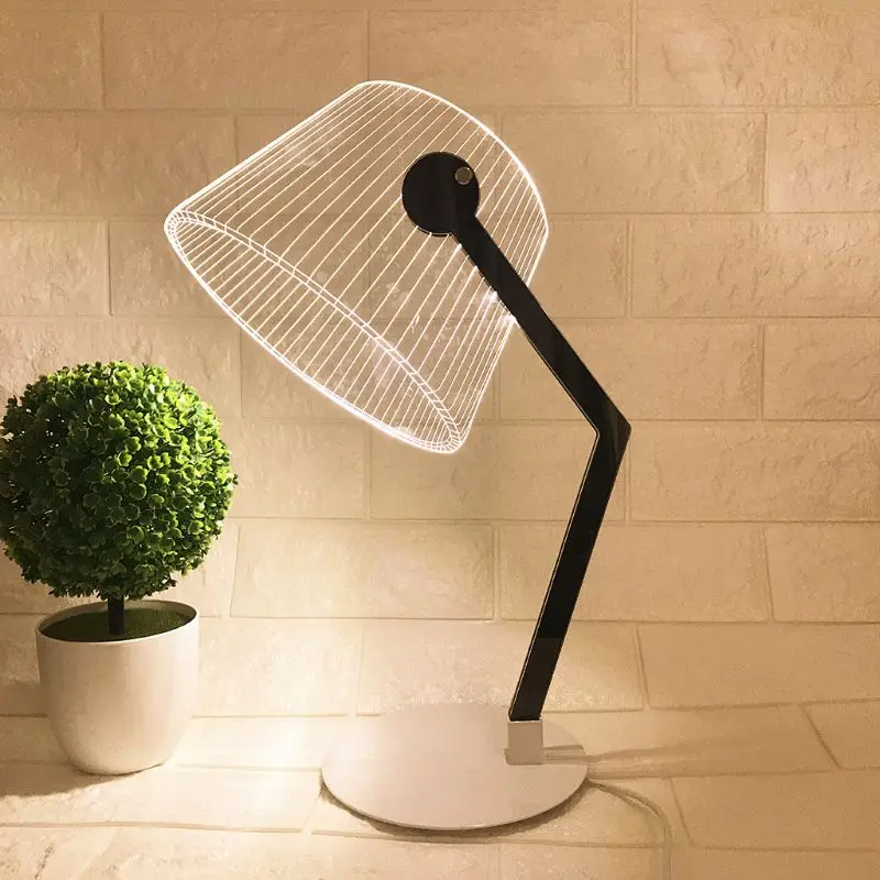 

3D Effect LED Table Lamp Stereo Vision Desk Lighting Lampshade Night Light USB Plug For Reading Bedroom Living Room