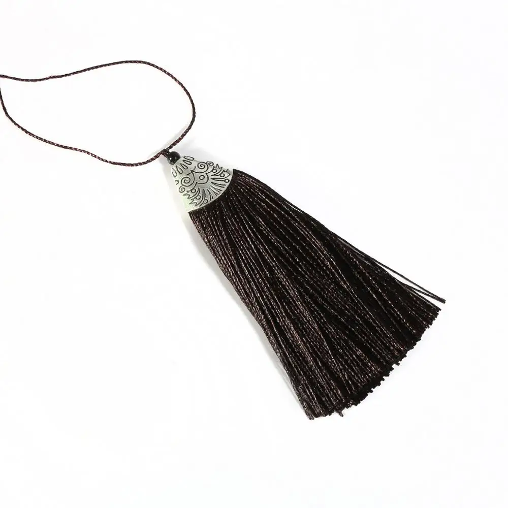 Dark Brown 2 шт. мини металлическая Кепка, полиэстер, шелк, кисточка, отделка, хлопок, кисточка для свадьбы, украшения дома, сделай сам, Аксессуары для штор - Цвет: Dark Brown