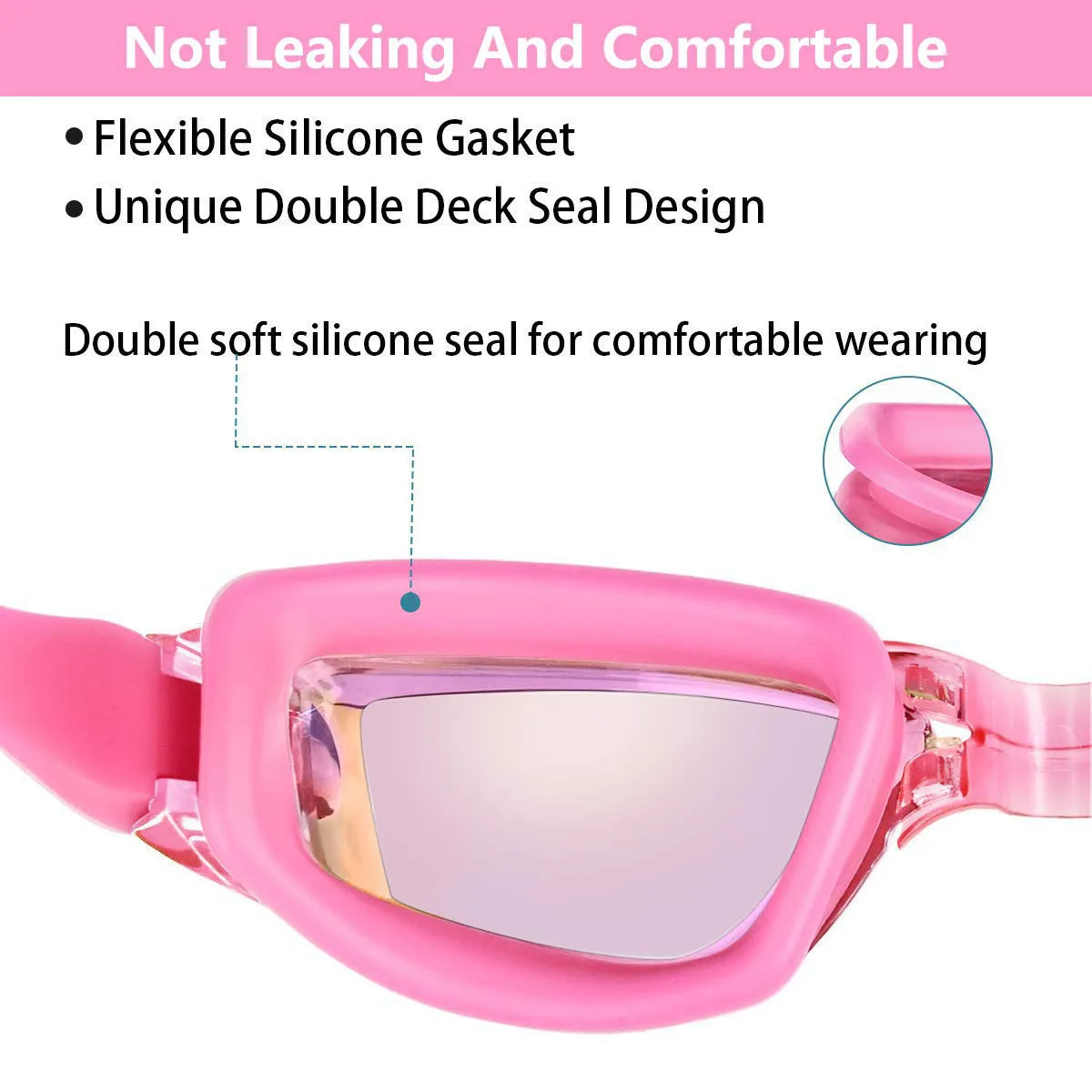 Swimming Goggles Adult Men Women Kids Anti-Fog Anti-Leakage UV Protector Soft Silicone Nose Bridge Prescription Swim Caps swimming goggles,swimming cap
