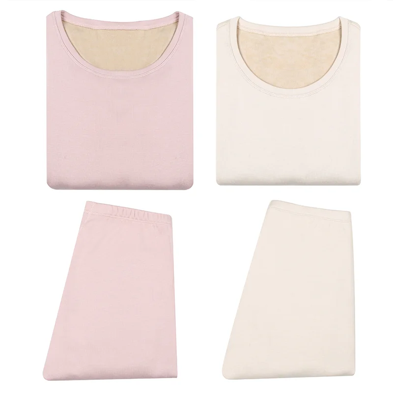 natural de seda escovado sólido inverno térmica rosa nude underwear 2020