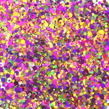 

Mixed Dot 50-500grams/lot holographic Mix Colors Round Dot Spangle shape glitter Flake cosmetic powder for nail Gel polish