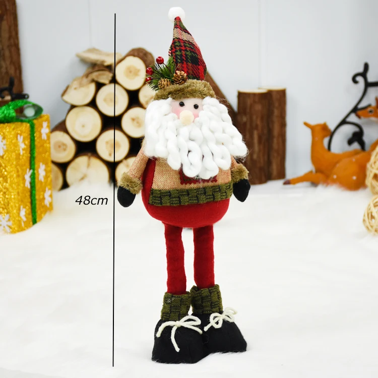 santa claus 222 Рождественский Декор для нового года и Рождества, выдвижная кукла Санта-Клаус, снеговик, фигурки лося, игрушка для детей, орнамент с оленями, натальный - Цвет: santa claus 222