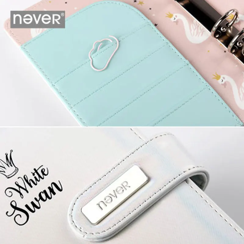 Yiwi Never Diamond Swan A6 планировщик красочный из искусственной кожи 6 блокнот Органайзер