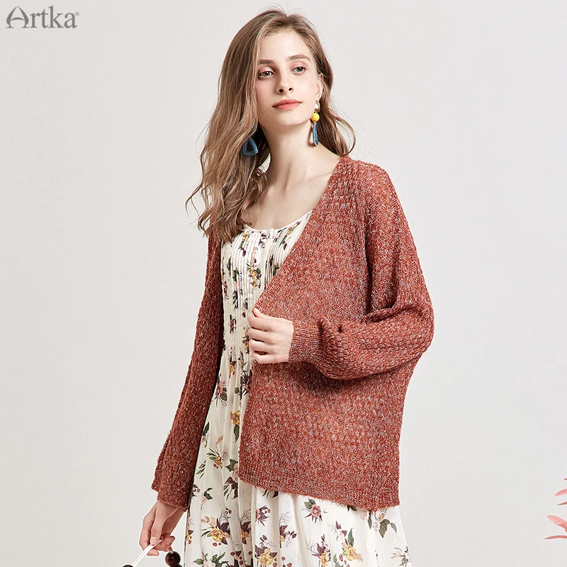 

ARTKA 2019 Autumn New Women's Sweater Fashion Casual Knitting Cardigan Long Sleeve Open Stitch Sweater For Women WB15197Q