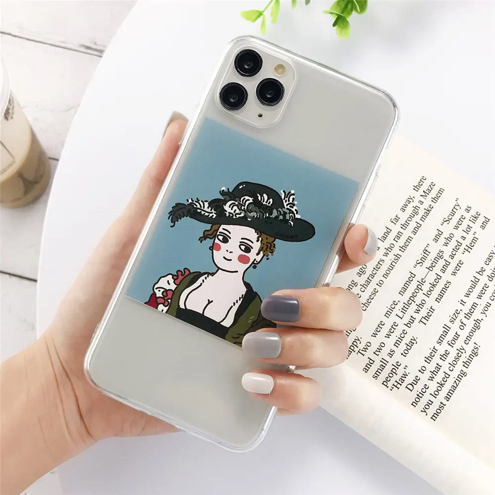 Lovebay для iPhone 11 чехол для телефона забавные художественные картины маслом для iPhone 7 8 6 6s Plus 11 Pro X XR XS Max 5S SE прозрачный мягкий чехол из ТПУ