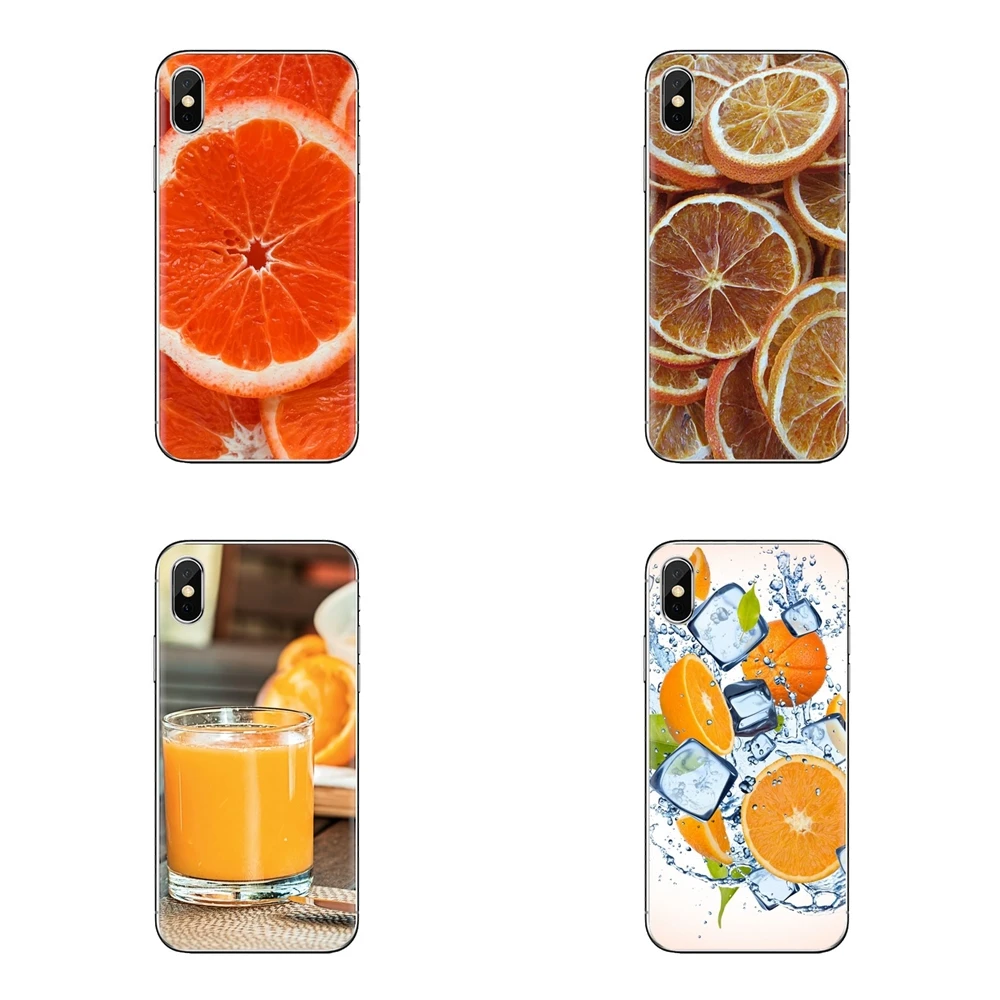 Для iPhone XS Max XR X 4 4s 5 5S 5C SE 6 6S 7 8 Plus samsung Galaxy J1 J3 J5 J7 A3 A5 пищевые оранжевые прозрачные