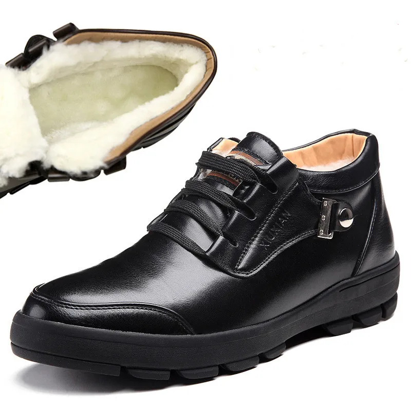 

New Winter Fashion Men Snow Boots Vintage Style Casual Men Shoes Lace-Up Warm Plush Waterproof Motorcycle Boots