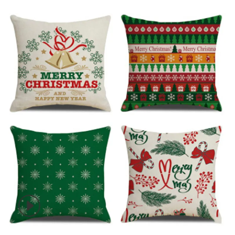 Рождественская наволочка для подушки прочный и удобный льняной чехол домашнего