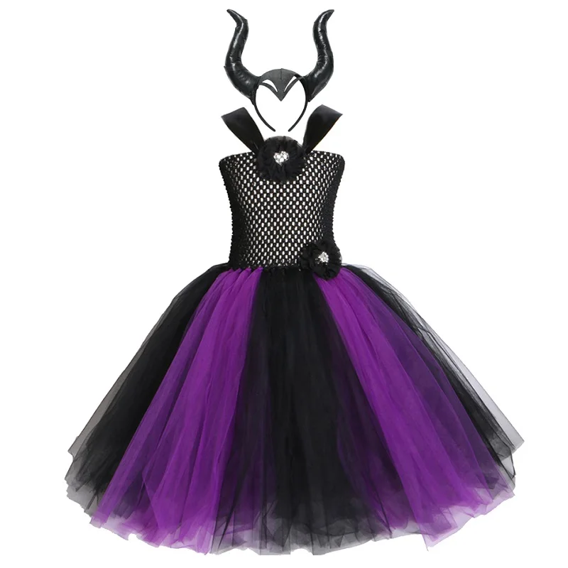 VOGUEON; Maleficent 2; платье-пачка с рогами; костюм феи злой королевы ...