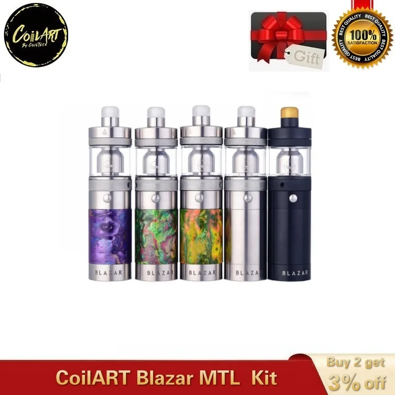 Новый оригинальный CoilART Blazar комплект MTL смоляный механический мод с 4 мл баком для