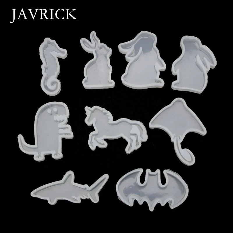 

9Pcs Animals Rabbit Shark Pendant Resin Silicone Molds Craft Tool DIY Pendant Accessories Jewelry Making Tool