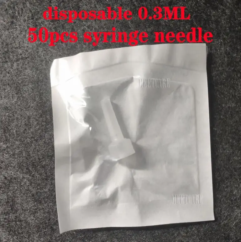 0.3ml 50pcs needle 2в1 мезо инжекторный пистолет гиалуроновая ручка 0,3 мл и 0,5 мл головка Золотая гиалурониковая кислотная ручка губа наполнитель Jnjector неинвазивный небулайзер Новинка - Номер модели: 0.3ml 50pcs needle