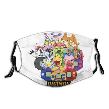 

Reusable Face Mask Digimon Anime Anti Bacterial Dust Mask With Filters Protection Mask Respirator Mouth Muffle
