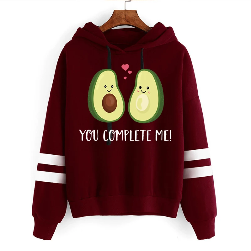 

2021 Hoodie Dropshipping Avocado Oversized Sweatshirt Clothes Long Sleeve Fashion Pullover Hooded Kawaii Women Tops Autumn
