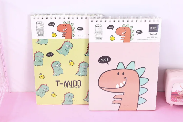 Милый мультфильм Динозавр Kawaii альбом для рисования A4 чистая бумага Блокнот 80P