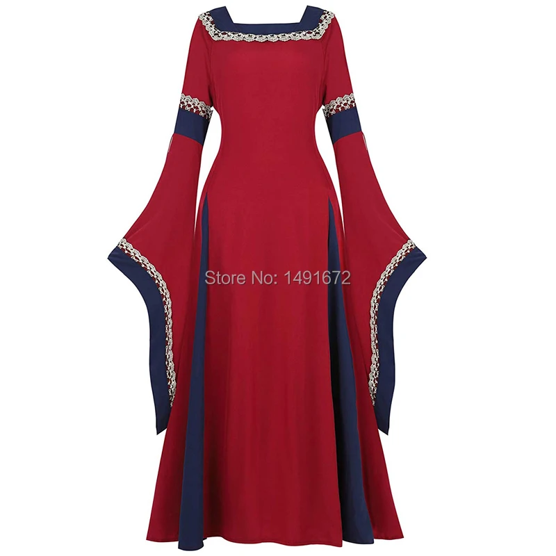 Средневековое платье карнавальный костюм эпохи Возрождения винтажное длинное в