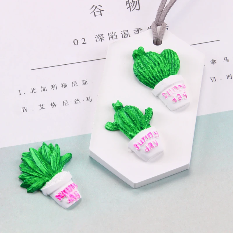 DIY Material Aromatherapy Candle Made By Ourselves Three Cactus Moulds Aromatherapy Gypsum DIY Mould Container for Candle