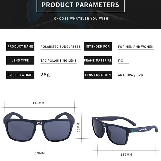 DAIWA Polarized Fishing Sunglasses Men Glasses Outdoor Goggles Camping Hiking Driving Sun Glasses UV400 Sports Eyewear