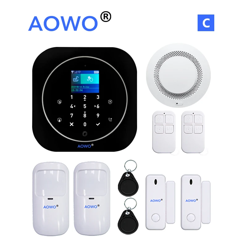 Wi Fi сигнализация GSM Беспроводной охранной сигнализации Tuya поддержка Alexa Google Smart Home