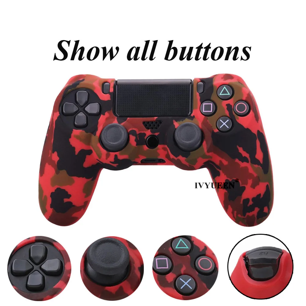 IVYUEEN 44 цвета силиконовый Камуфляжный защитный чехол для sony Dualshock 4 PS4 DS4 Pro тонкий контроллер ручки джойстик колпачки