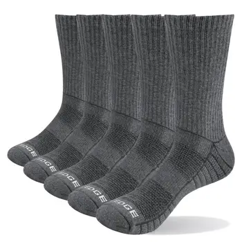 

YUEDGE Men’s 5 Pairs White Black Solid Winter Warm Thicken Cotton Cushion Breathable Casual Sports Crew Dress Socks