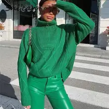 

Green Solid Argyle Sweater Turn Down Collar Long Sleeve Pullover Za 2021 Women Fashion Autumn Winter Femme Chandails Jumper New
