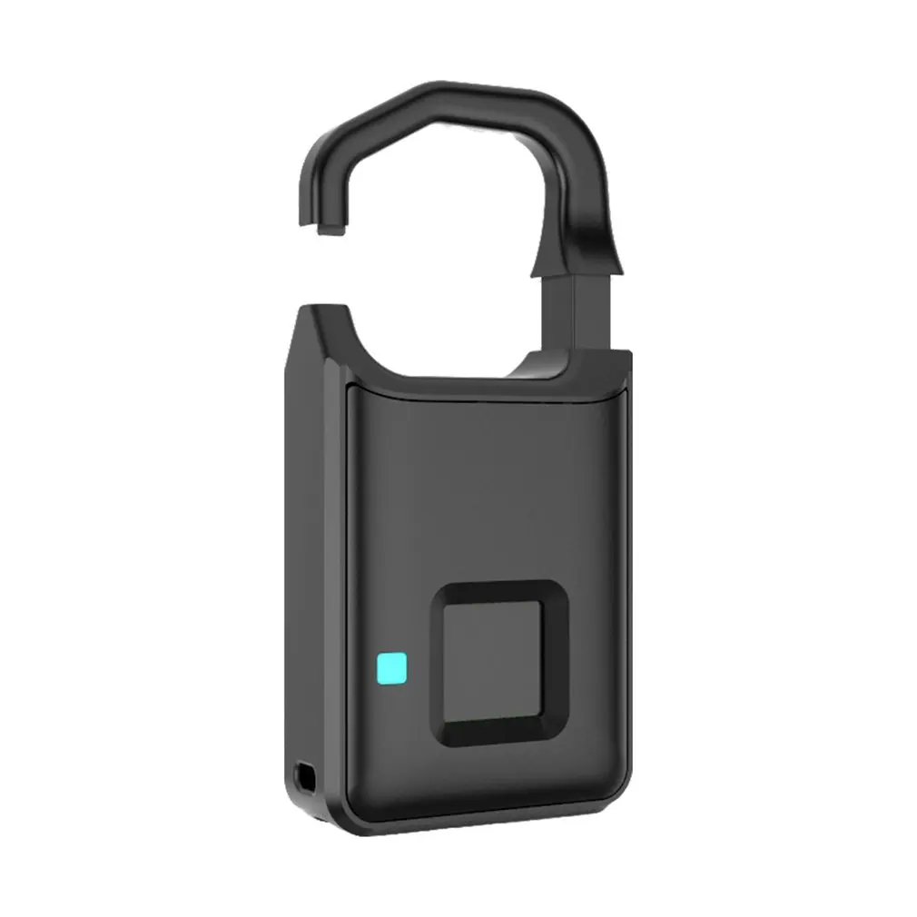 P4 Fingerprint Lock USB Rechargeable Smart Keyless Anti-Theft Padlock Suitcase Door Lock Burglar Alarm Security