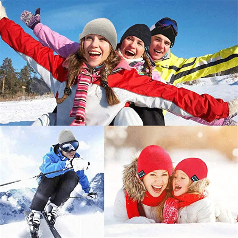 Mini Portable Bluetooth Selfie Stick Tripod Fashion Warm Music Hats Wireless Bluetooth Headphone Cap Foldable Cell Phone Tripod