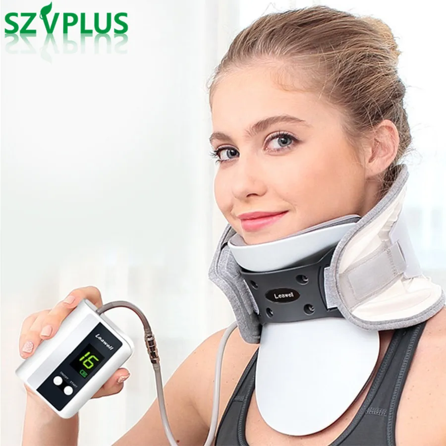 

2018 Electric neck cervical traction device adjustable inflatable collar household massage Spondylosis Collar Hanging Neck frame