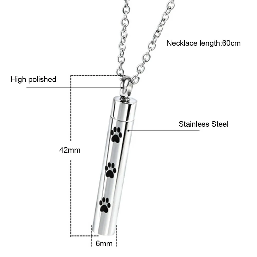 С отпечатками лап собаки/отпечаток кошачьей лапы кремационные украшения держатель пепла домашних животных из нержавеющий стали памятный урна Цепочки и ожерелья для Подвеска-сувенир подарки