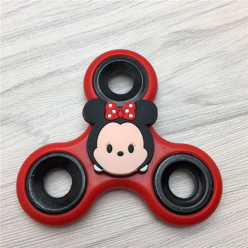 20pcs plastic Cartoon Poke Super Heroes Movie Kitty Pig EDC Figure Fidget figuretips Hand Spinner tops Anti Stress toys