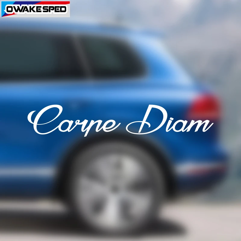 

Fashion Carpe Diam Graphics Vinyl Decal Reflective Car Front Rear Window Windshield Body Sticker Sport Styling Auto Accessories