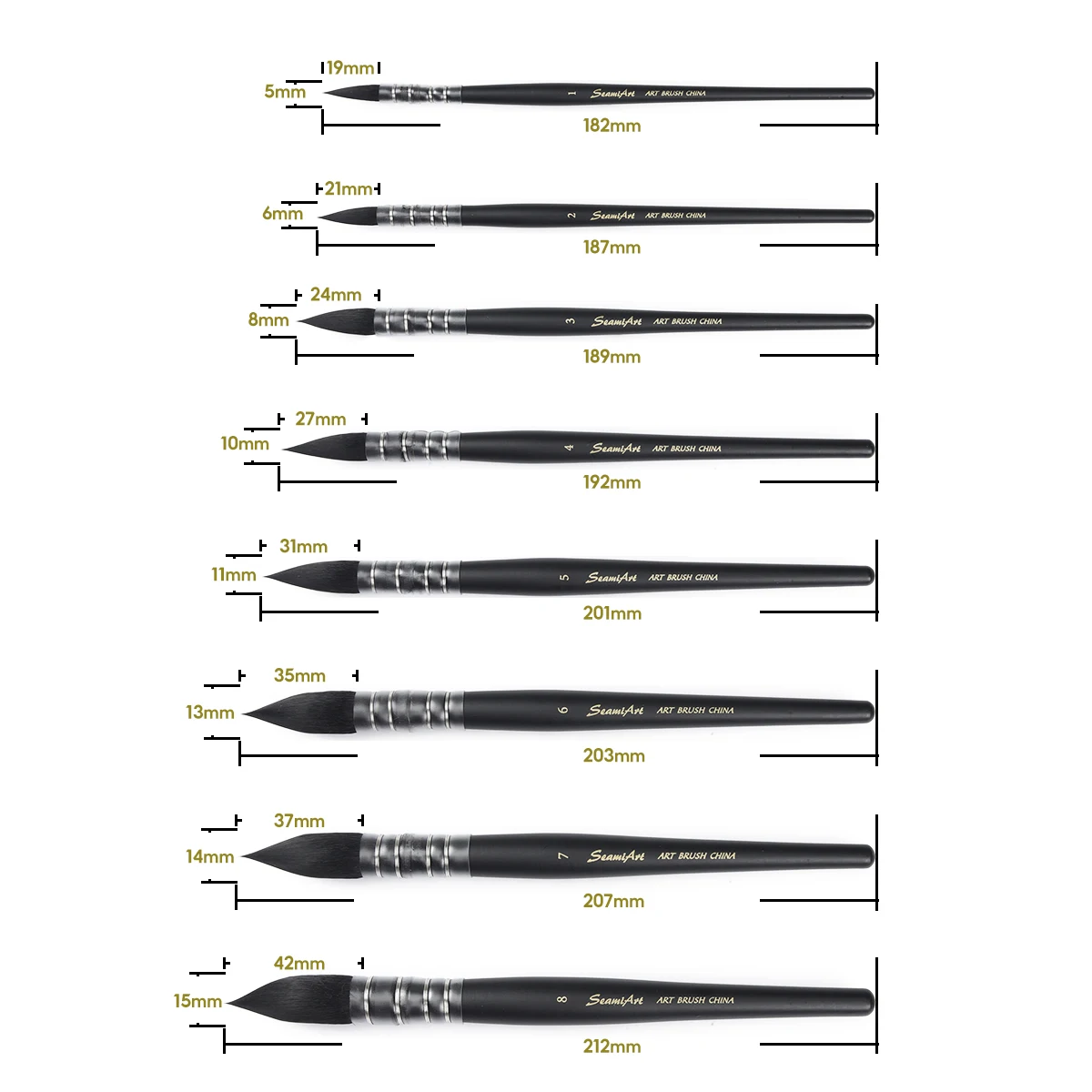 1Pcs Artist Hand-Painting Drawing Brushes Professional Watercolor Brush Pen for Water Color Painting Drawing School Art Supplies 4