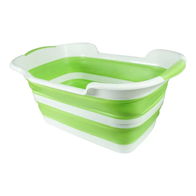 White Green Из термопластичной резины+ PP складная корзина для пикника, корзина стенд корзина для белья игрушка коробка для хранения супер большой мешок из хлопка мытья грязной одежды большая корзина - Цвет: White Green