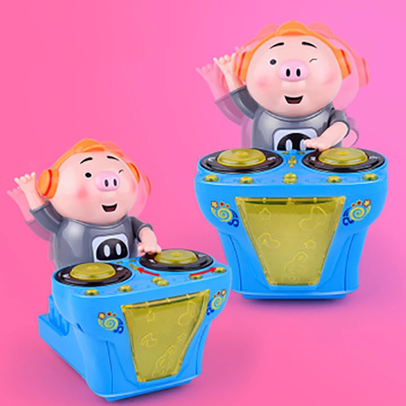 Детская музыкальная игрушка для диджеев, Электрическая свинья, забавная музыка, забавный светильник-качалка, игрушка для раннего образования, рождественский подарок для детей