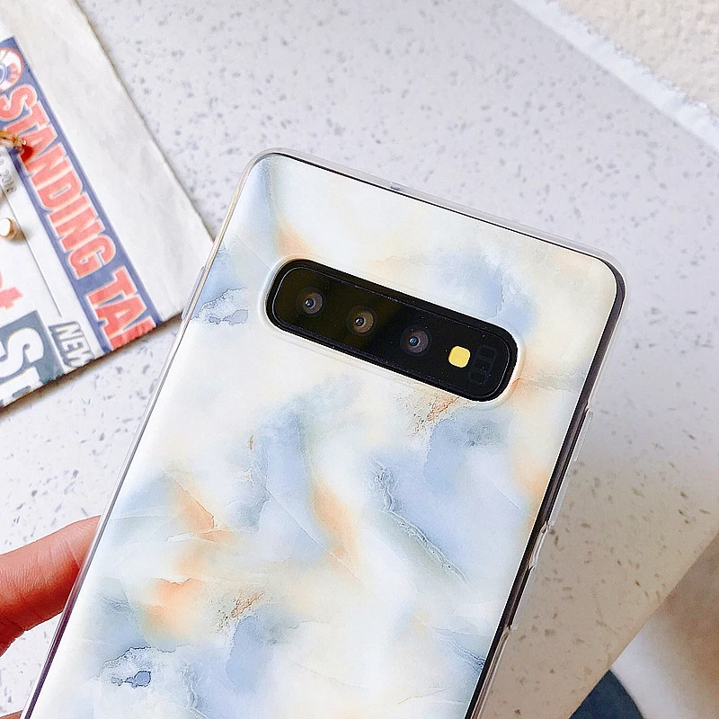 Чехол для samsung Galaxy S10e S10 S9 S8 Plus Note 9 8 S7 Edge Мягкий Силиконовый ТПУ модный роскошный матовый мраморный милый чехол