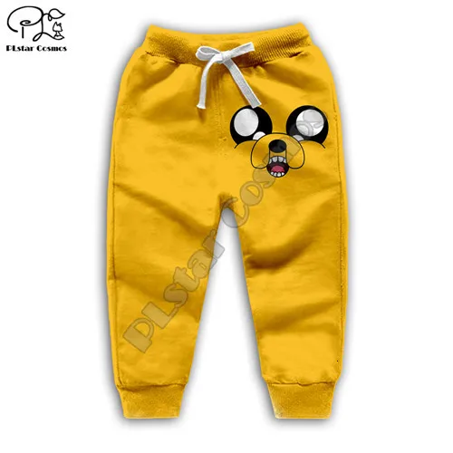 kids pants Одежда для мальчиков и девочек, детские толстовки с капюшоном Adventure Time, футболки с 3D принтом собаки и Джека, куртка в стиле аниме, повседневные шорты и штаны - Цвет: kids pants
