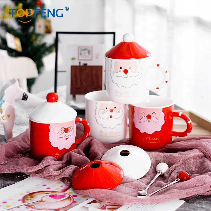 TopFeng 380 мл Новая Рождественская керамическая кофейная кружка 3D Снеговик креативная мультяшная чашка с молоком и завтраком Рождественский подарок