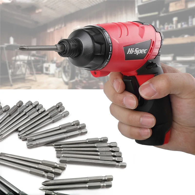 

Hi-Spec 50pc 75mm Extra Long Reach Bit Set Security Screwdriver Bits Torx Star Hex Spline Brocas Destornillador Parafusadeira