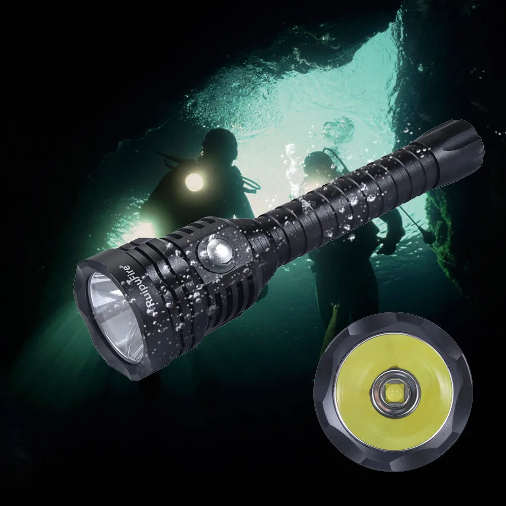 

Diving Flashlight XHP70.2 Underwater Brightness Waterproof 100m Light Torch