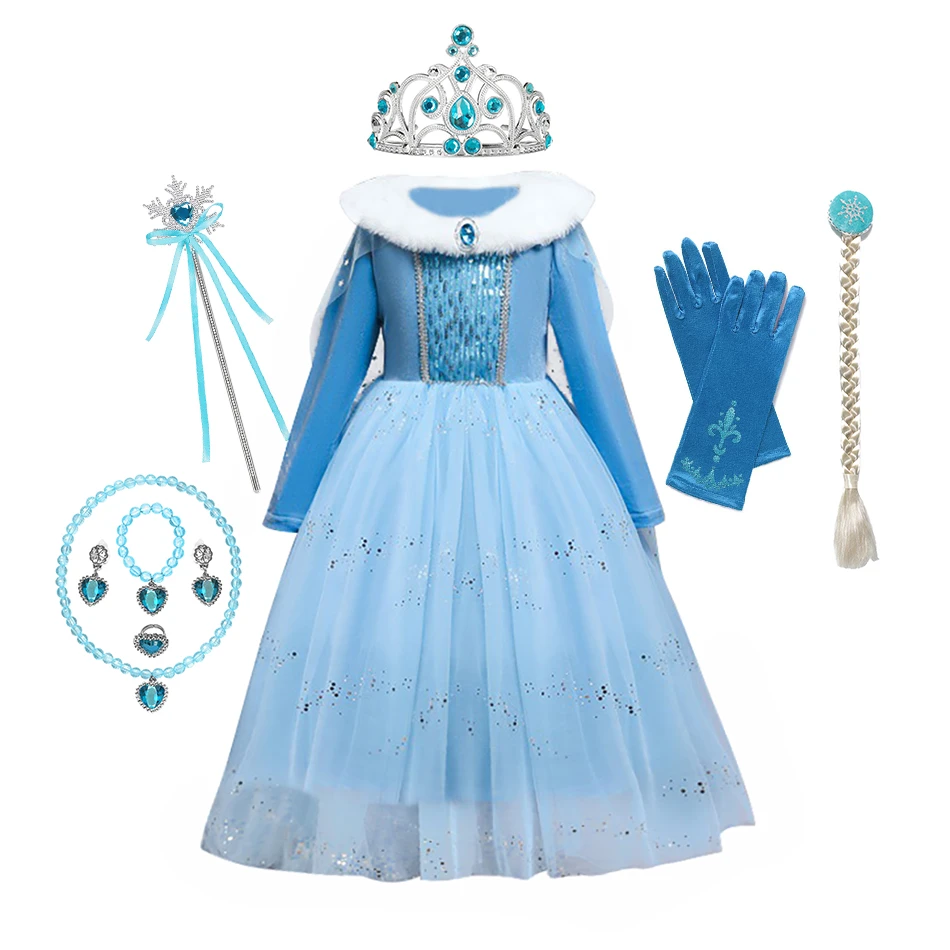Disfraz de Frozen 2 para niñas, vestido de princesa, reina de la nieve, ropa  de carnaval de Anna y Elsa para cosplay, de fantasía, 2 10 años| | -  AliExpress