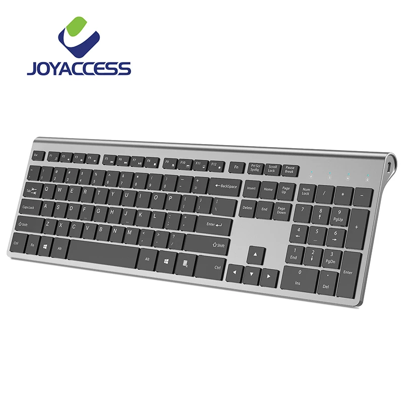 JOYACCESS Full Size Rechargeable Wireless Keyboard Silent Key Ergonomic Spanish/Italian/German/French/Russian/English for Office|Keyboards| - AliExpress