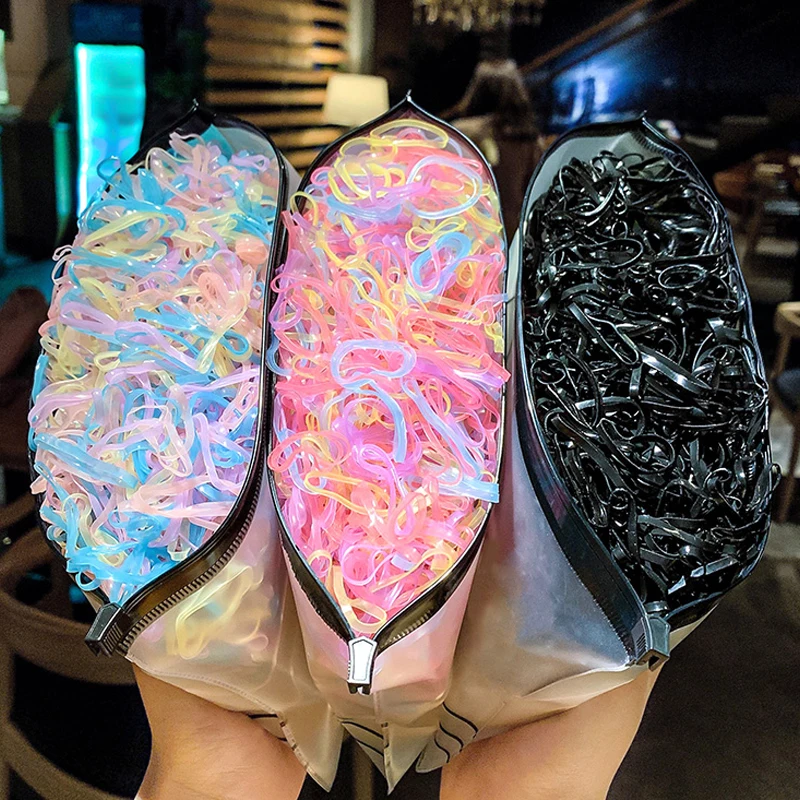 

1000/100/20Pack Hair Rope High-quality Elastic Nylon Hair Band for Girl Colorful Rubber HeadBand Kid Hair Accessories Headdress
