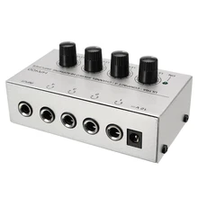 MAYITR HA400 Ultra Compact Headphone Amplifiers 12V 4 Channel Headphone Audio Stereo Amp Microamp Amplifier With EU Adapter