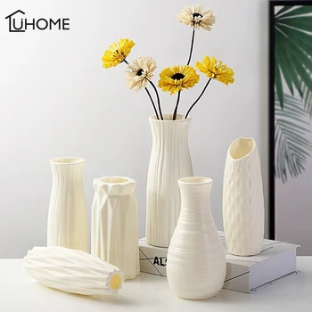 

Nordic Vases Home Decoration Imitation Ceramic Vase Plastic Non-breakable Wedding Decoration for Hydroponic Plants Flower Pot