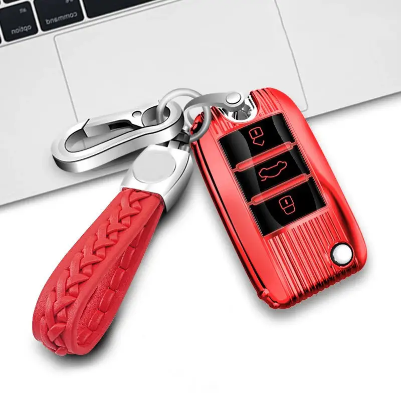 Red-keychain Чехол для ключей из ТПУ для Roewe RX5 EI6 Plus RX3 RX8 EI5 - Название цвета: Red-keychain