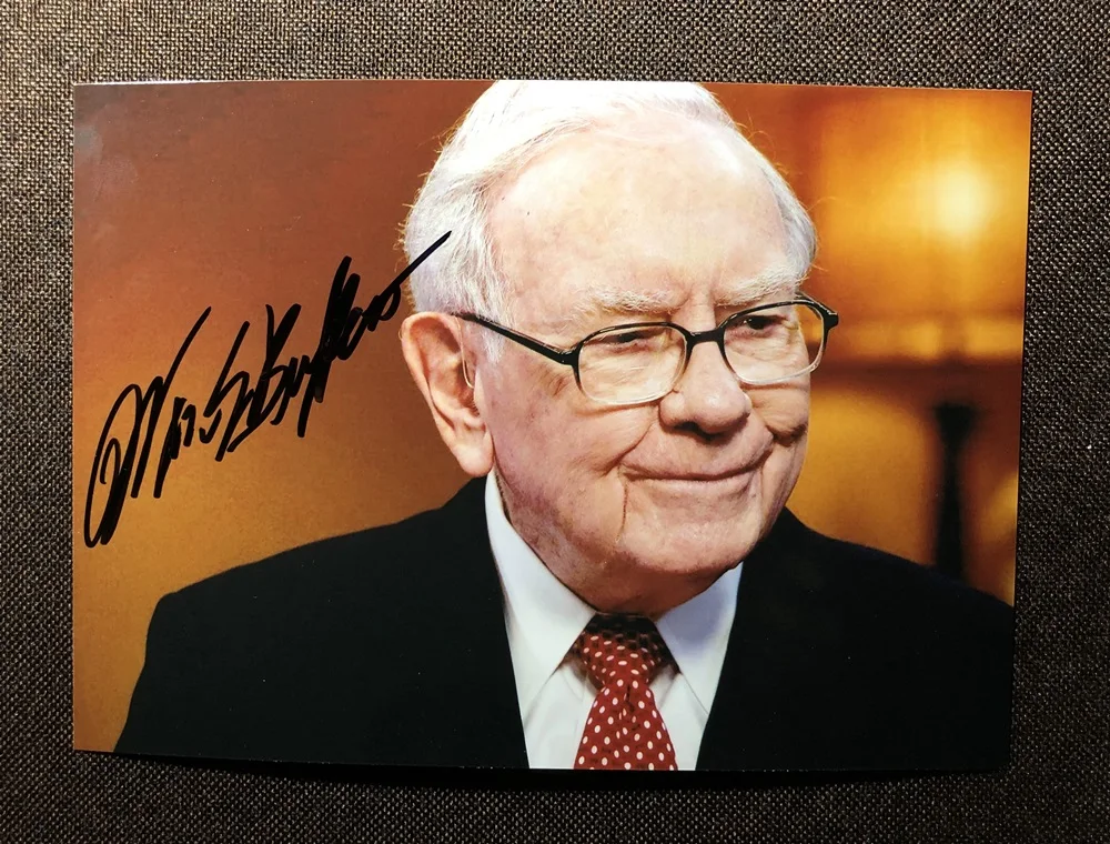 Ручной подписанный Warren Buffett фото с автографом 5*7 автограф в чернила 102019J1 | Дом и