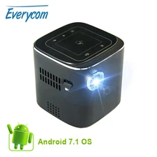 Everycome D019 Mini Projektor Unterstützung Full HD 1920x1080 P DLP Tragbare Android 7.1.2 OS Wifi Bluetooth LED Batterie Hause beamer