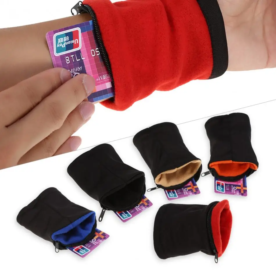 Cotton Running Wrist Pouch Breathable Wallet Card Safe Bag Zipper Sports Strap Bag Morning Exercise Fitness Wristband Pouch